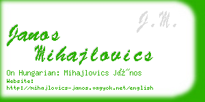 janos mihajlovics business card